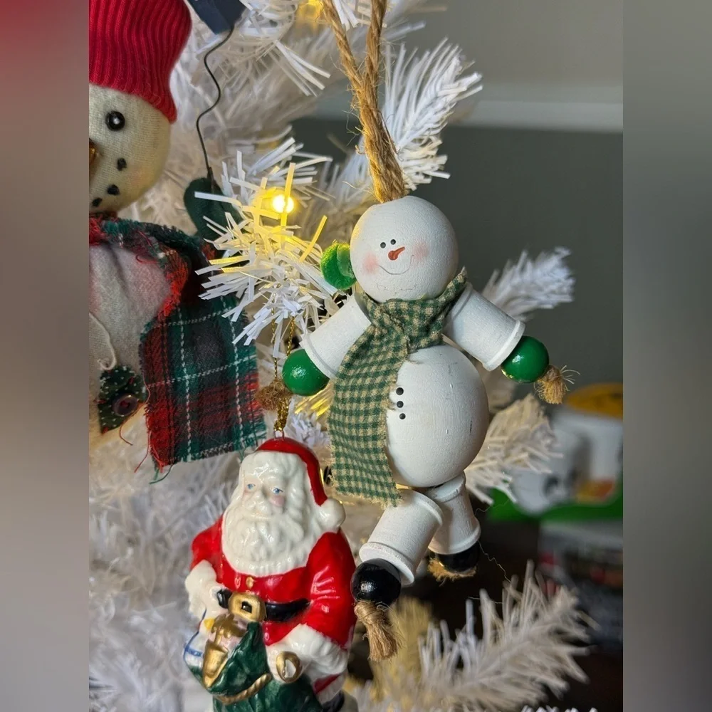 Festive Snowman and Santa Holiday Ornaments Set